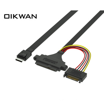 Oculink SFF-8611 à SFF-8639 + 15pin SAS Cable Oculink à U.2 pour le panneau